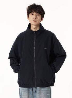 YOKE STUDIO 美式休闲纯色夹克男女cityboy春秋宽松翻领工装外套