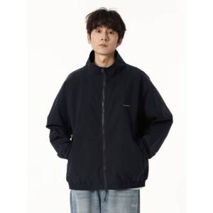 YOKE STUDIO 美式休闲纯色夹克男女cityboy春秋宽松翻领工装外套