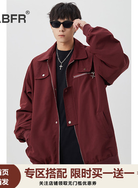 ABFR美式高街短款工装夹克男款秋冬季vintage欧美设计感复古外套