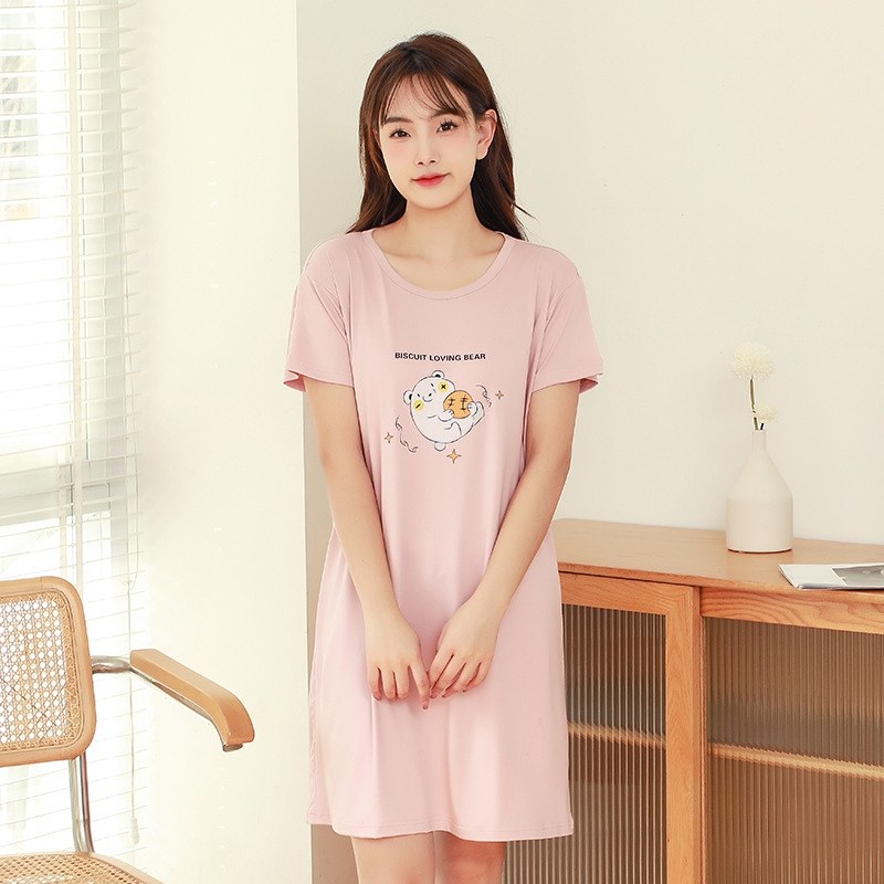 春夏睡裙女夏居家服清凉短袖可外穿大码宽松柔软冰丝睡衣长款韩版,女士内衣/男士内衣/家居服,睡袍/浴袍,淘宝优惠券,粉丝福利购,淘宝优惠卷