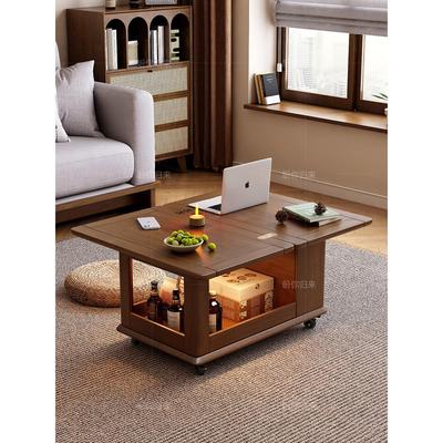 实木移动沙发边几客厅小户型可折叠茶几阳台家用多功能小推车边柜