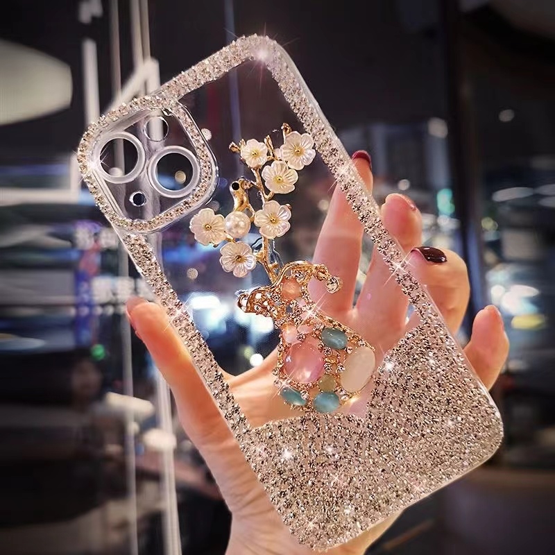 适用OPPOA2pro手机壳A58X高端玻A93S璃水钻少女A16K新款士神A57奢华网红防摔ins风硅胶A78高档端级手机壳保护