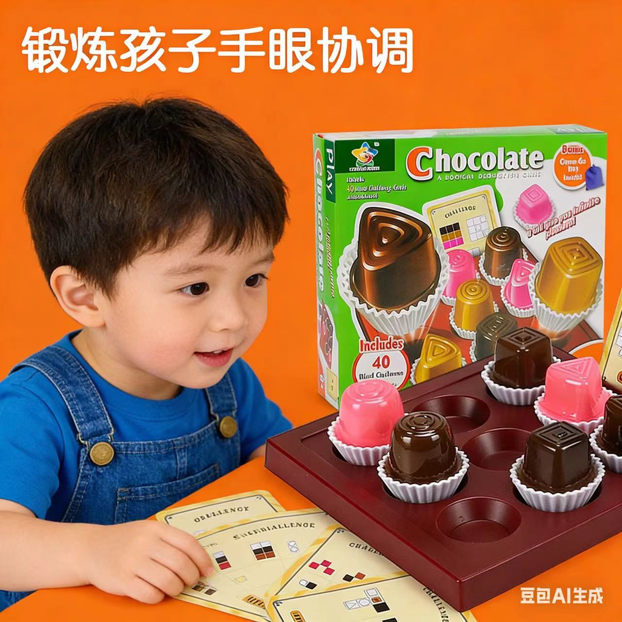 桌游逻辑思维培养专注力巧克力迷阵九宫格游戏亲子互动益智玩具
