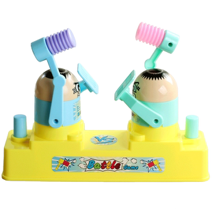 红蓝攻守对战小人双人打头玩具儿童趣味亲子互动游戏小拳王对打机