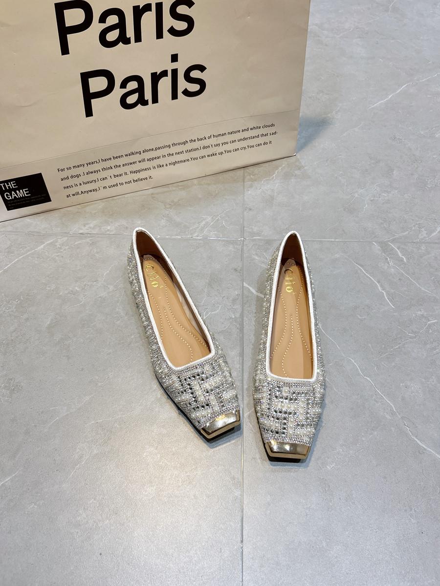 平底真皮单鞋女浅口2025春夏新款方头金属头内增高低跟珍珠豆豆鞋,女鞋,浅口单鞋,淘宝优惠券,粉丝福利购,淘宝优惠卷