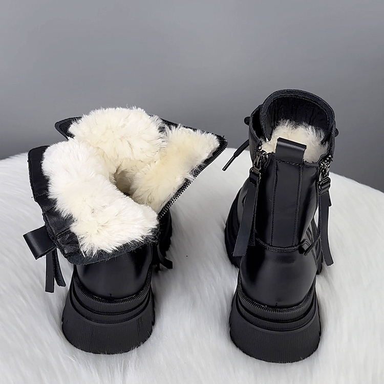 真皮东北厚底棉鞋加绒加厚马丁靴