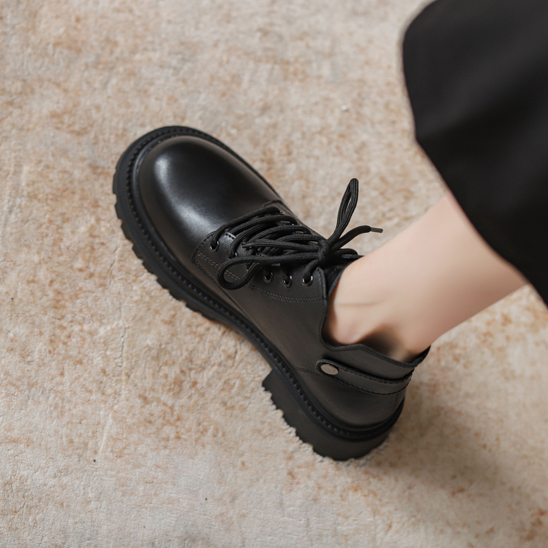 小个子单靴加绒英伦风厚底短靴