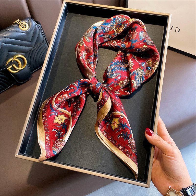 68cm真丝小方巾丝巾春秋时尚百搭