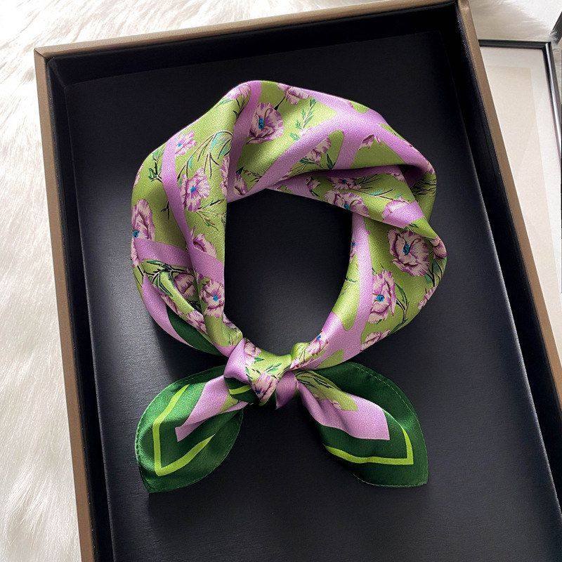 53cm真丝小方巾丝巾妈妈桑蚕丝丝绸春秋款洋气时尚围巾女冬季新款