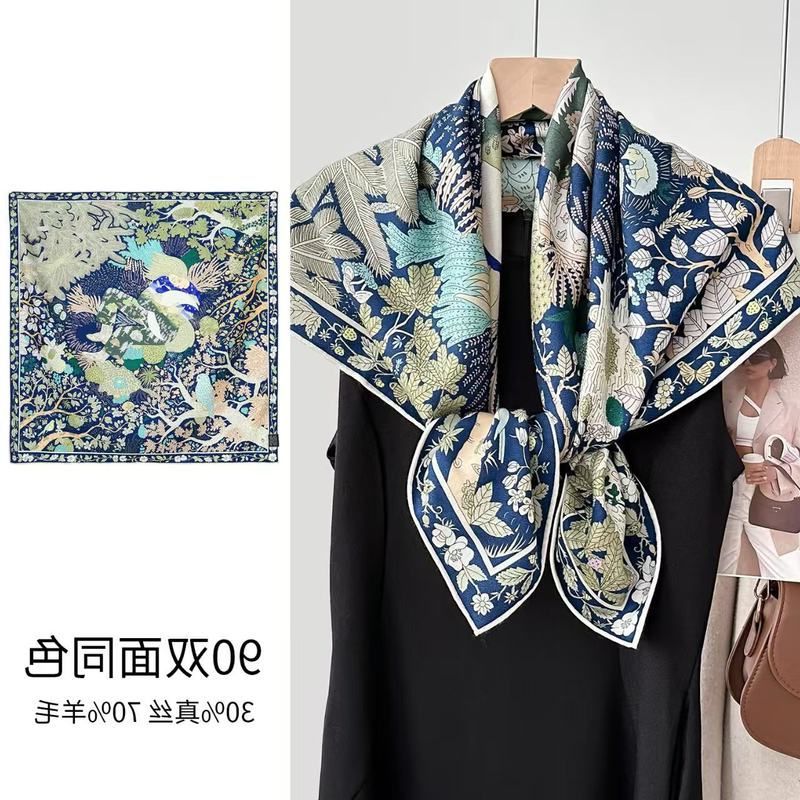 小众丝巾双面款设计90cm百搭2025