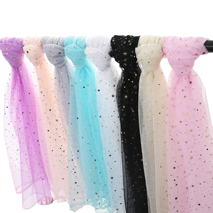 星星纱网红ins背景布 黑色亮片网眼蕾丝软沙网纱布料拍照布头面料