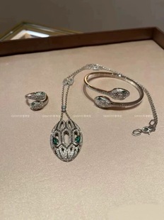 QIANYI仟意珠宝【灵蛇系列】老钱风贵气奢华满钻蛇头镶嵌锆钻项链