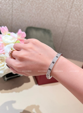 QIANYI仟意【奢华系列】love名媛大小姐5a进口锆钻镶嵌满天星手镯