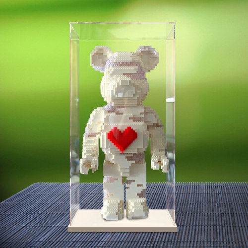 亚克力展示盒防尘罩适用乐高bear爱心暴力熊brick网红积木模型罩 - 封面