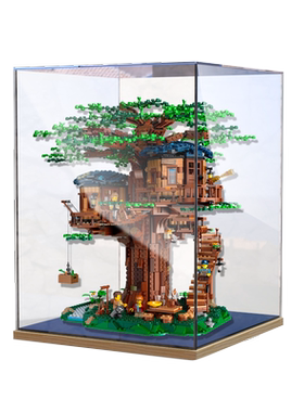 适用LEGO乐高树屋21318亚克力展示盒积木模型收纳盒透明防尘罩
