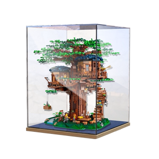 适用LEGO乐高树屋21318亚克力展示盒积木模型收纳盒透明防尘罩