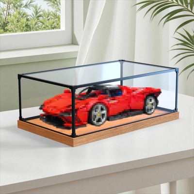 适用乐高42143法拉利超级跑车赛车亚克力高透明展示盒手办防尘罩