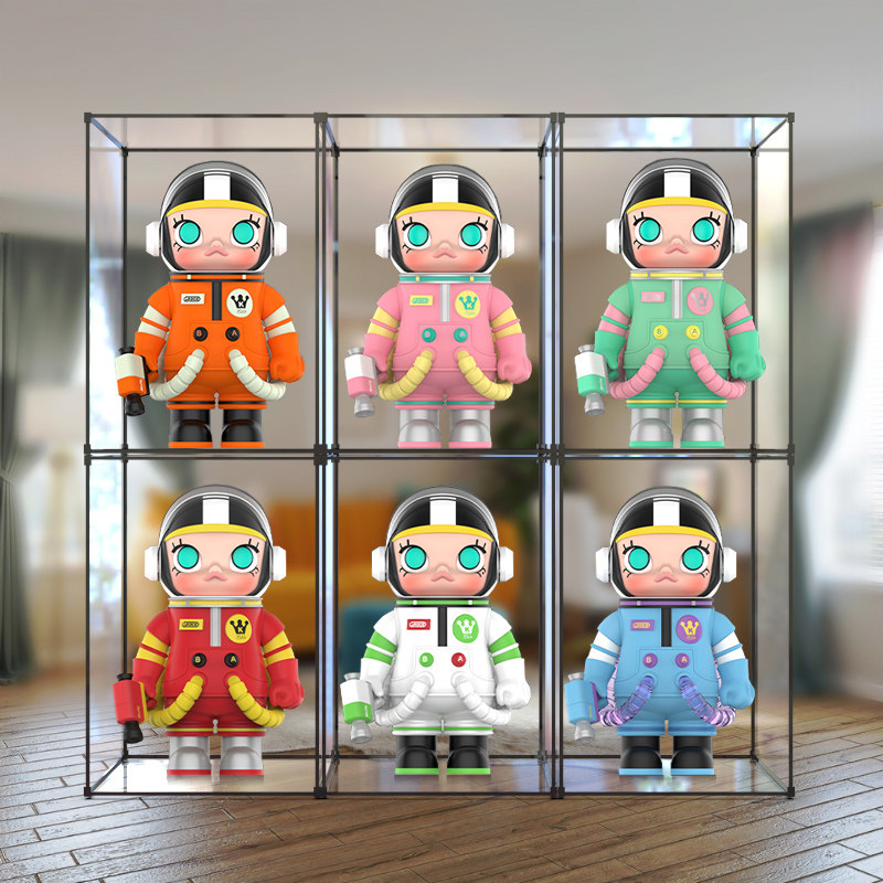 popmart泡泡玛特molly珍藏版海绵宝宝1000% 400%亚克力防尘展示盒