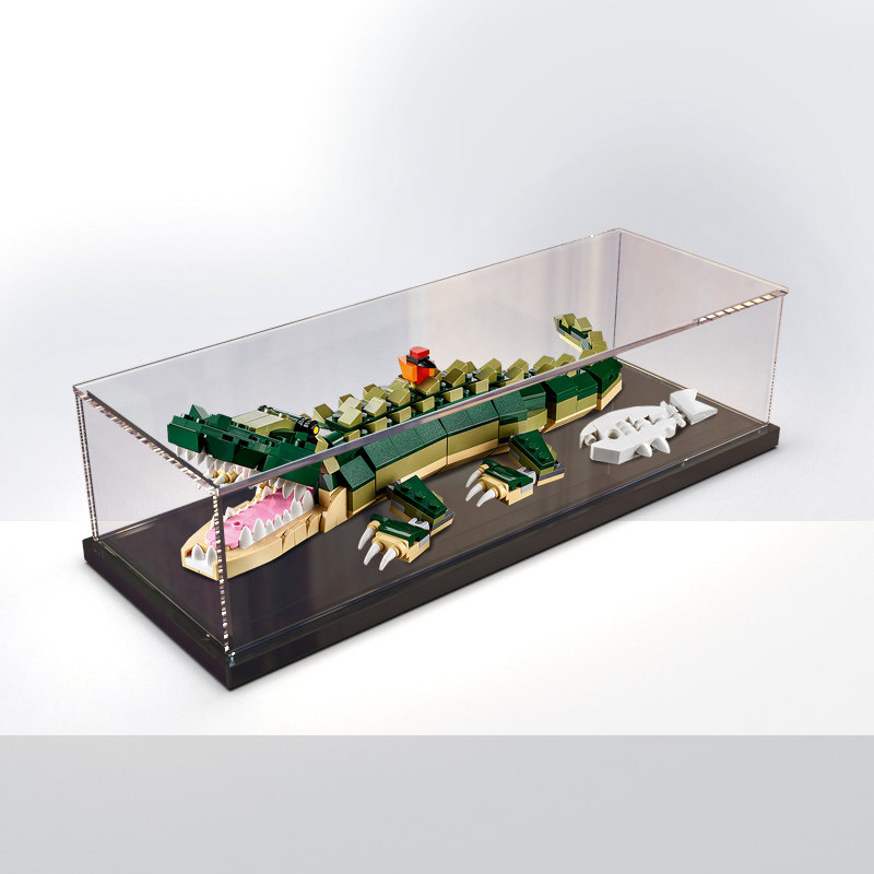 亚克力展示盒适用乐高 31121鳄鱼创意3合1拼装积木模型玩具防尘罩