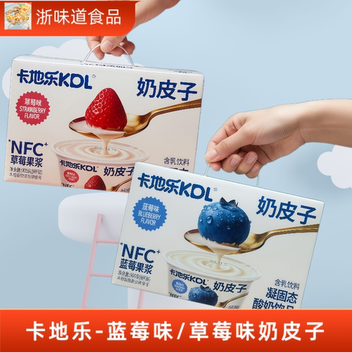 卡地乐奶皮子120g草莓蓝莓夏季NFC果浆儿童老人网红休闲固态酸奶
