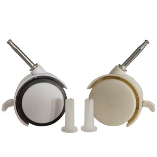 插杆式万向轮可优比实木婴儿床脚轮尿布台包胶静音有刹车轮子防划