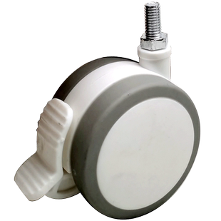 圆环万向轮比约高森边桌改装家具轮包胶静音脚轮电脑螺纹刹车轮子