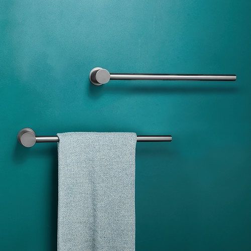 高端全铜简约毛巾架单杆免打孔