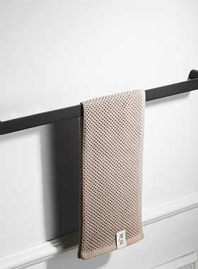 卫生间毛巾架打孔黑色厕所轻者毛巾杆置物架浴室高端收纳挂浴巾架