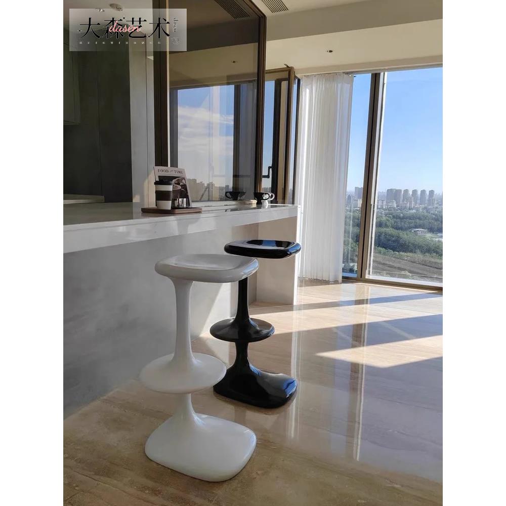 设计师玻璃钢吧椅创意定制户外椅子前台吧台高脚凳鱼骨椅