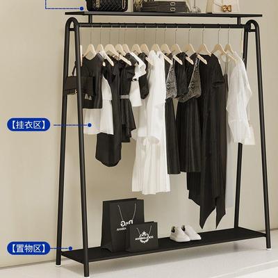 服装店展示架落地家用黑色陈列架网红女装店货架子卧室专用挂衣架