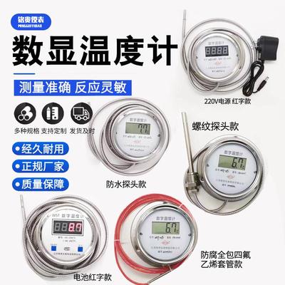 数显温度计带探头wst/dtm491带线高精度耐酸防水数字工业测水温表