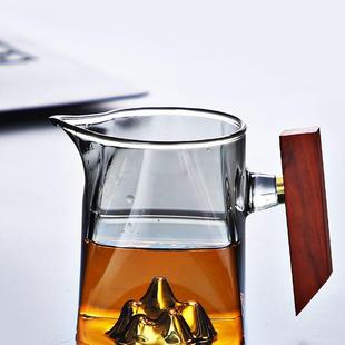 分茶器大容量茶海观山公道杯家用茶具 防爆加厚玻璃公道杯茶漏套装
