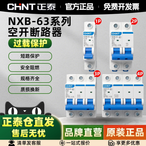 正泰NXB小型空气开关断路器2P63A