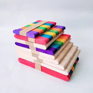雪条棒冰糕棒儿童手工木 冰棍棒 diy模型材料彩色雪糕棒 冰淇淋棒