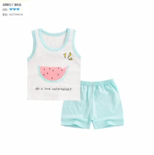 夏天宝宝背心裤衩套装1-2-3岁婴儿男童女童短衣短裤夏季纯棉薄款4