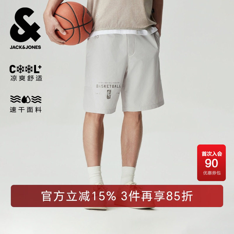 杰克琼斯奥莱NBA联名男装短裤潮舒适大众休闲通勤百搭亲肤短裤子
