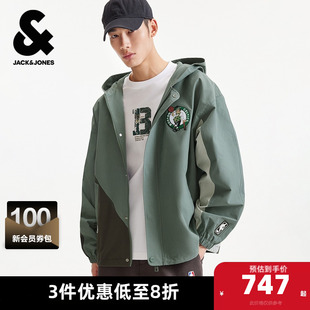 【NBA联名款凯尔特人队】杰克琼斯男装春季夹克外套衣身拼接宽松