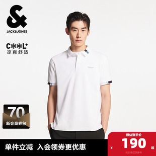 刺绣清爽短袖 新款 翻领T恤直筒男士 POLO衫 杰克琼斯男装 男款 夏季