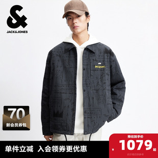 百搭潮 棉衣服宽松翻领常规BSQ联名刺绣时尚 杰克琼斯秋冬季 男装