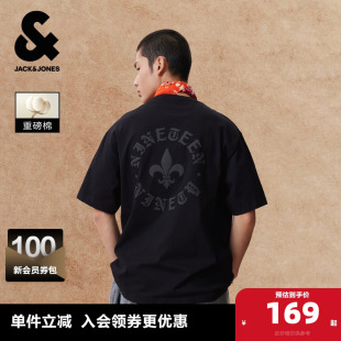 T恤清仓 复古打底衫 杰克琼斯男士 T恤夏季 重磅棉情侣装 短袖