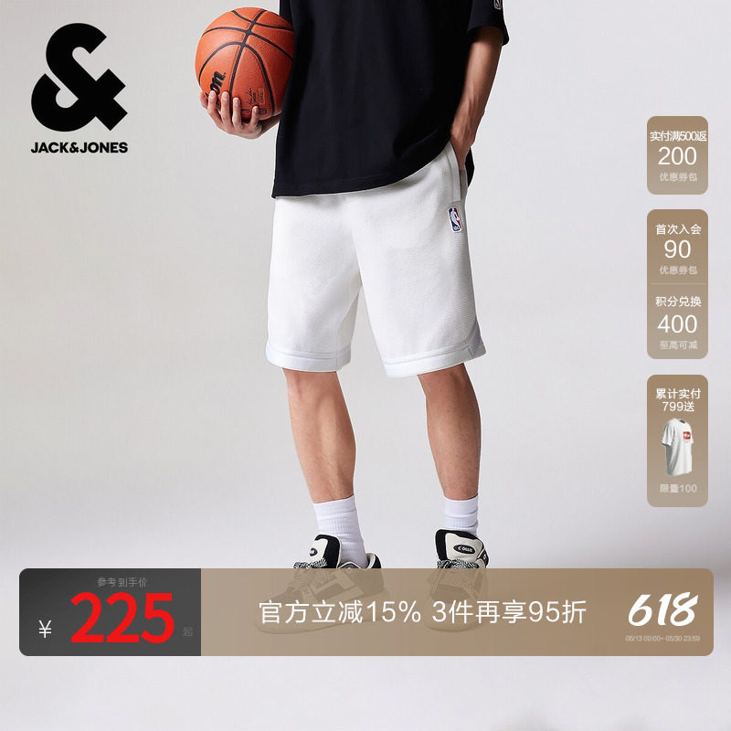 杰克琼斯奥特莱斯男装夏季新款NBA联名宽松运动风短裤子五分裤