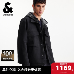 棉服宽松连帽外套假两件上衣 男装 杰克琼斯奥特莱斯2026年春季 新款