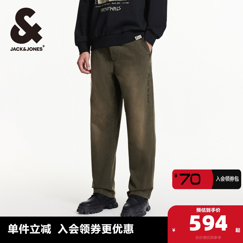 杰克琼斯outlets春季男士休闲裤潮精致刺绣宽松裤子长裤男裤男装