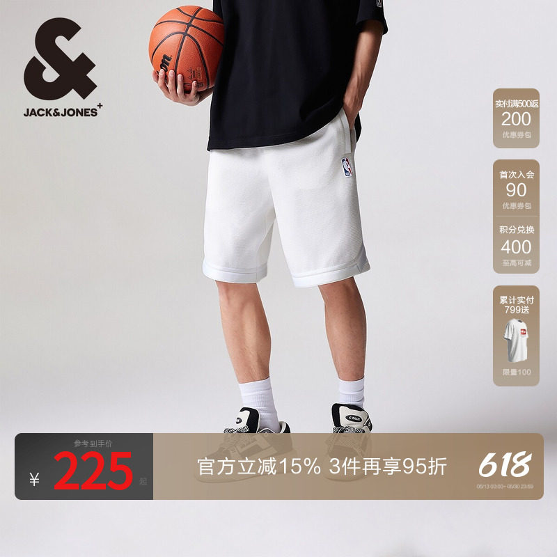 杰克琼斯奥特莱斯男装夏季新款NBA联名宽松运动风短裤子五分裤