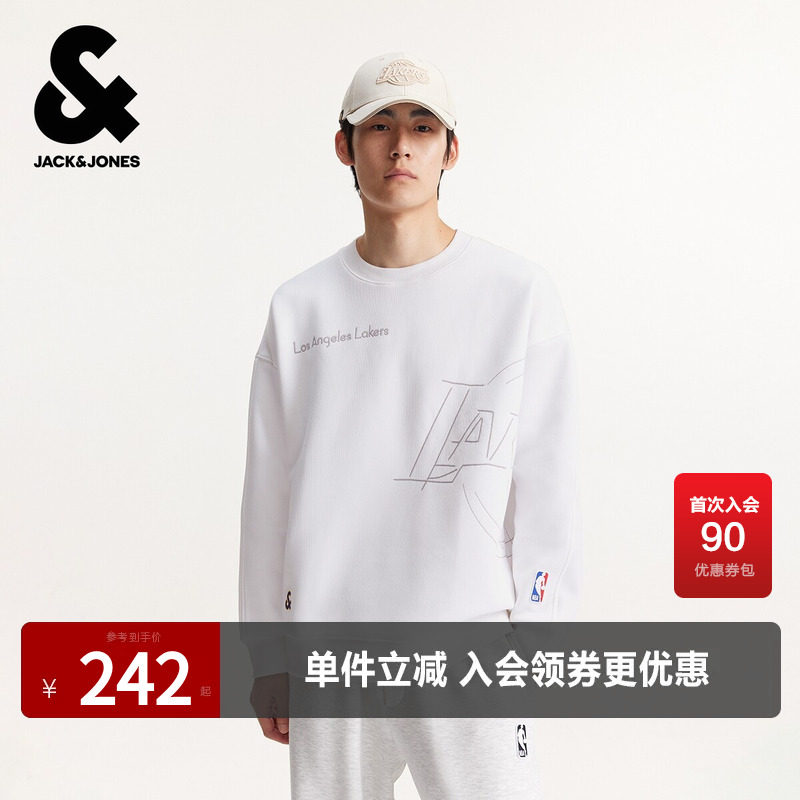 杰克琼斯奥特莱斯男装NBA联名春秋季卫衣2025年新款圆领上衣