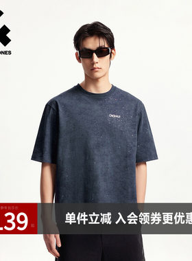 杰克琼斯男装夏季新款舒适纯棉衣身反光设计百搭宽松圆领短袖T恤