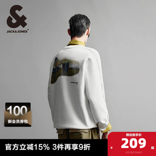 男款 杰克琼斯DALI联名款 春季 刺绣印花日常休闲宽松毛衣针织衫 男装