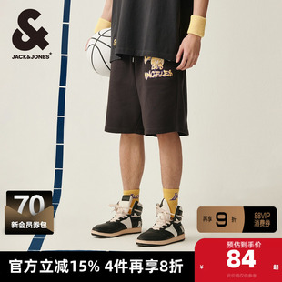 杰克琼斯2025年春季男裤NBA联名湖人队春季新款短裤休闲裤男装