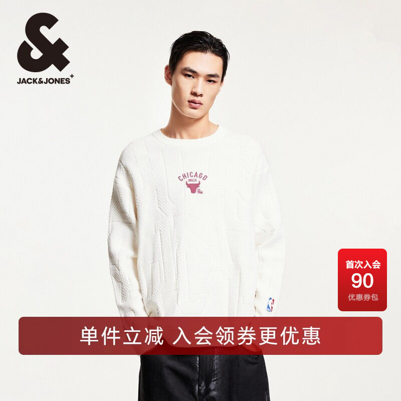 杰克琼斯立体刺绣毛针织衫