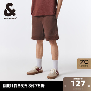 子男装 杰克琼斯outlets春季 水洗设计LOGO刺绣宽松舒适休闲短裤